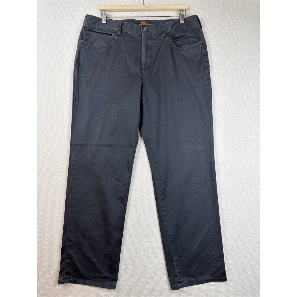 Tommy Bahama Men's Straight Leg 5-Pocket Gray Pants 36X30 Stretch Pima Cotton